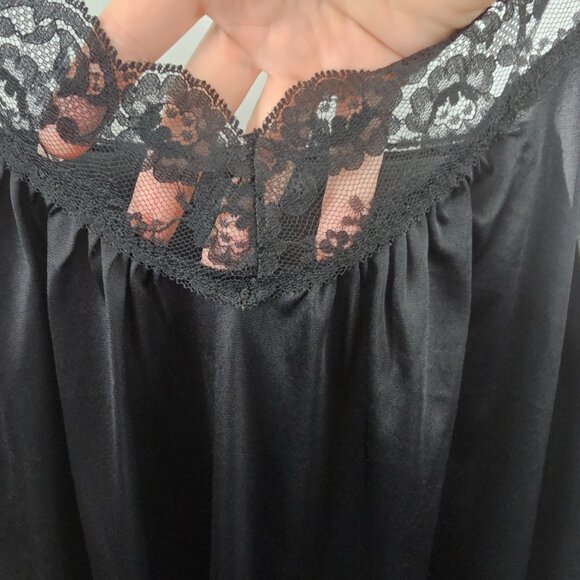 Vintage Perfectform Black Slip Dress Lace Trim Size 3X Fairygrunge Whimsigoth - Picture 2 of 12